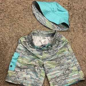 Boys swim trunks with hat